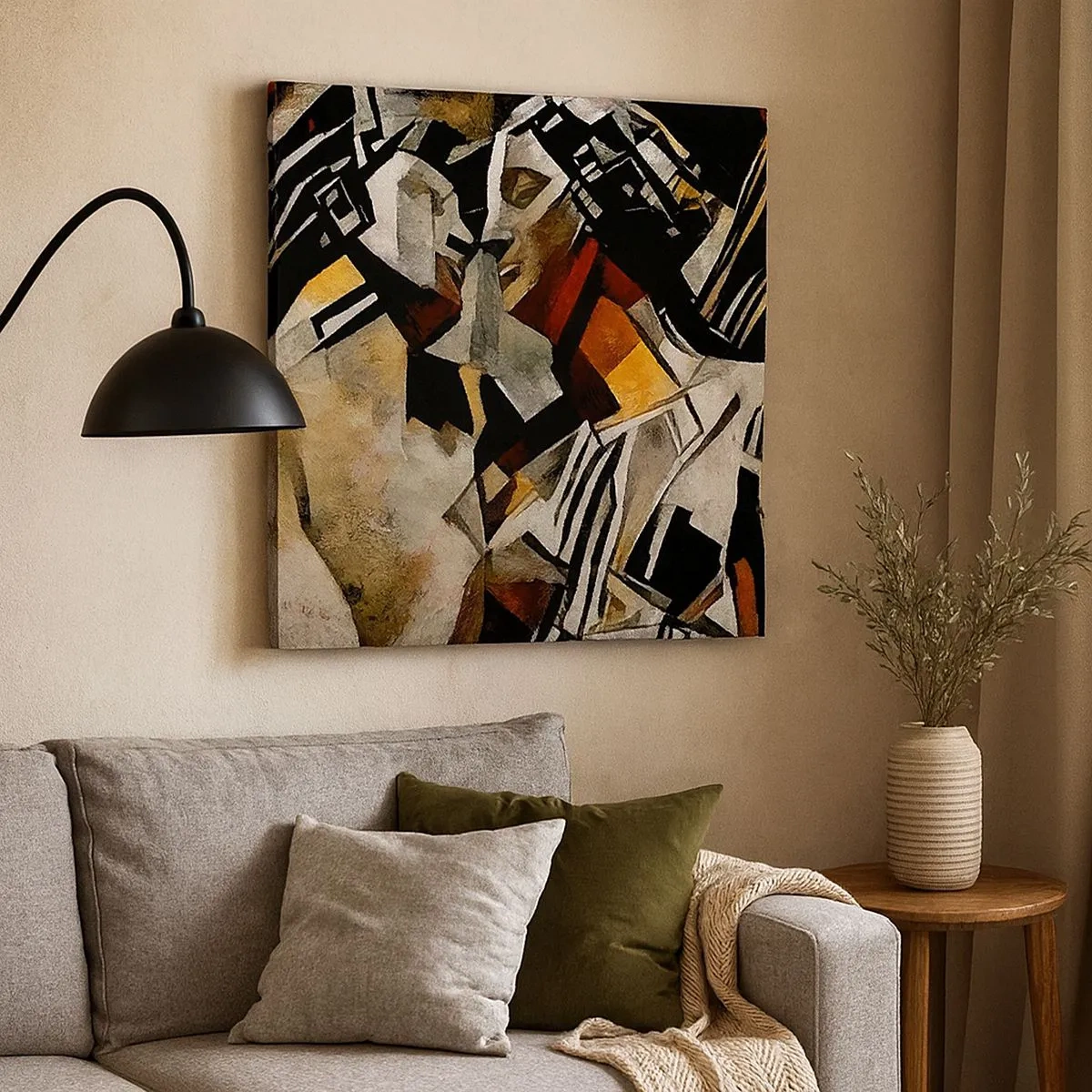 Impression sur toile - Image sur toile - Un baiser sculptural - 30x30 cm