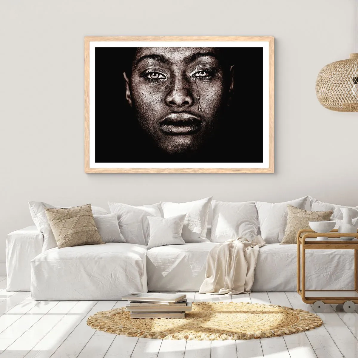 Affiche dans un chêne clair - Poster - Une larme - 100x70 cm