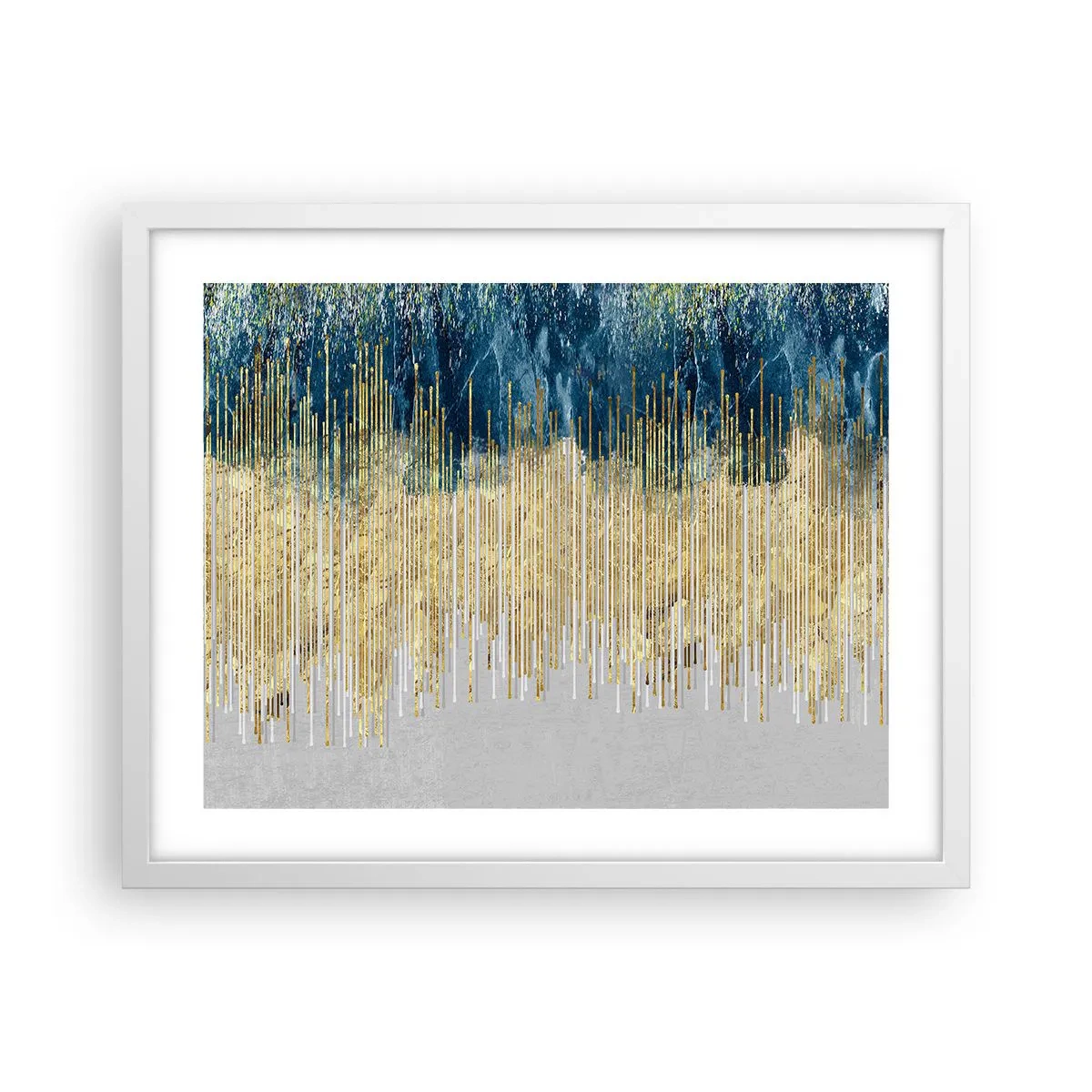Affiche dans un cadre blanc - Poster - Bordure dorée - 50x40 cm