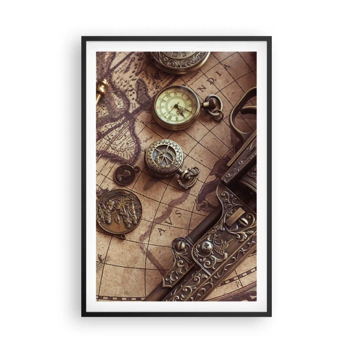 Affiche dans un cadre noir - Poster - L'aventure appelle - 61x91 cm