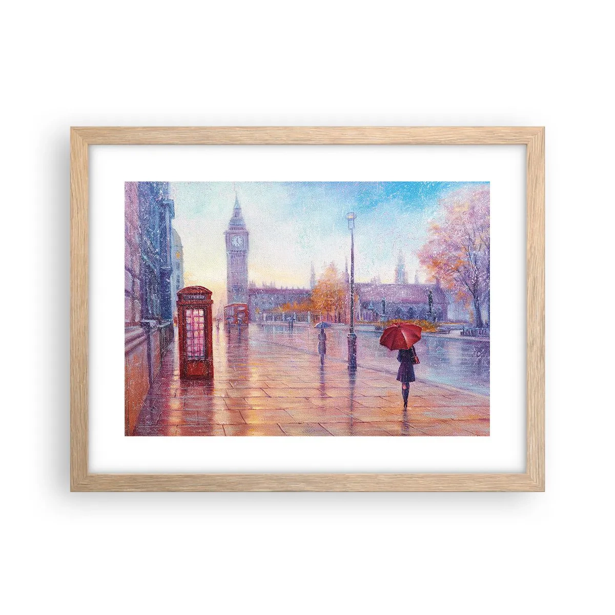 Affiche dans un chêne clair - Poster - Jour automnal londonien - 40x30 cm
