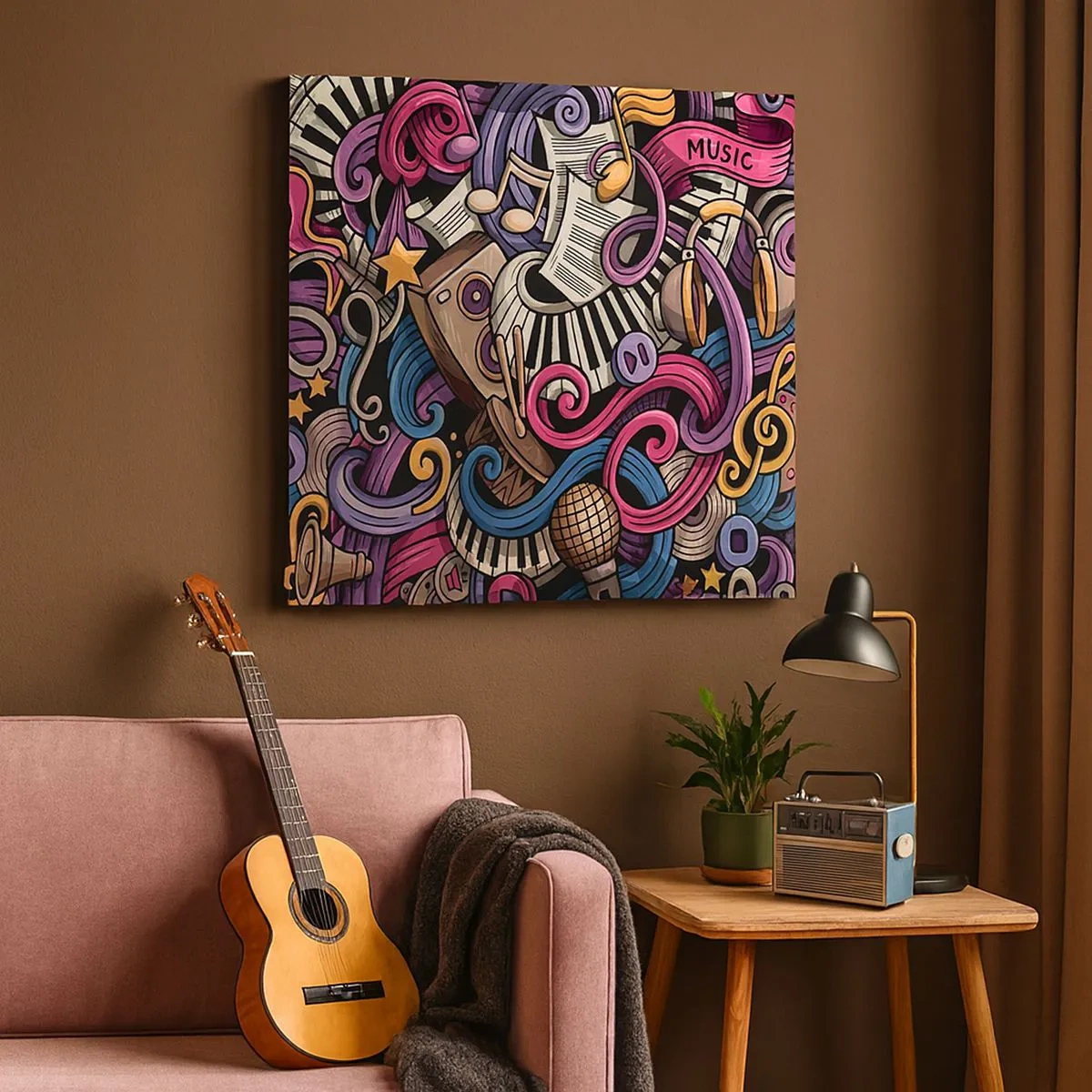 Impression sur toile - Image sur toile - Mélodie compliquée - 30x30 cm