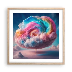 Affiche dans un chêne clair - Poster - Le rêve d'un parc d'attractions - 50x50 cm