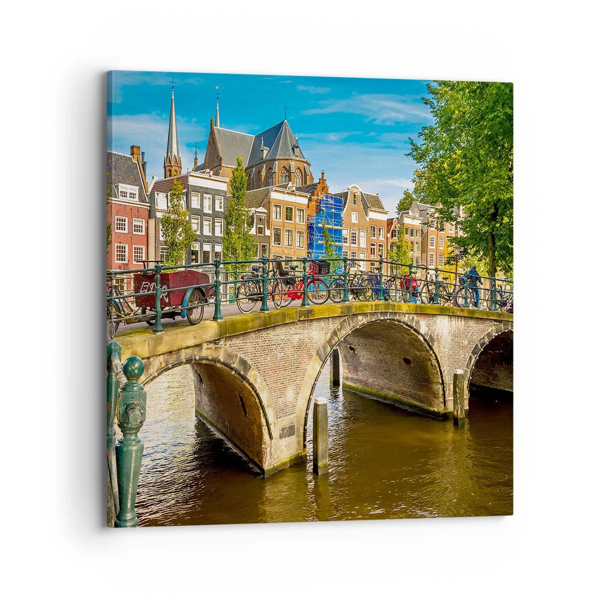 Impression sur toile - Image sur toile - Le printemps sur le canal - 70x70 cm