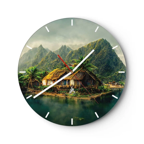 Horloge murale - Pendule murale - Paradis tropical - 40x40 cm