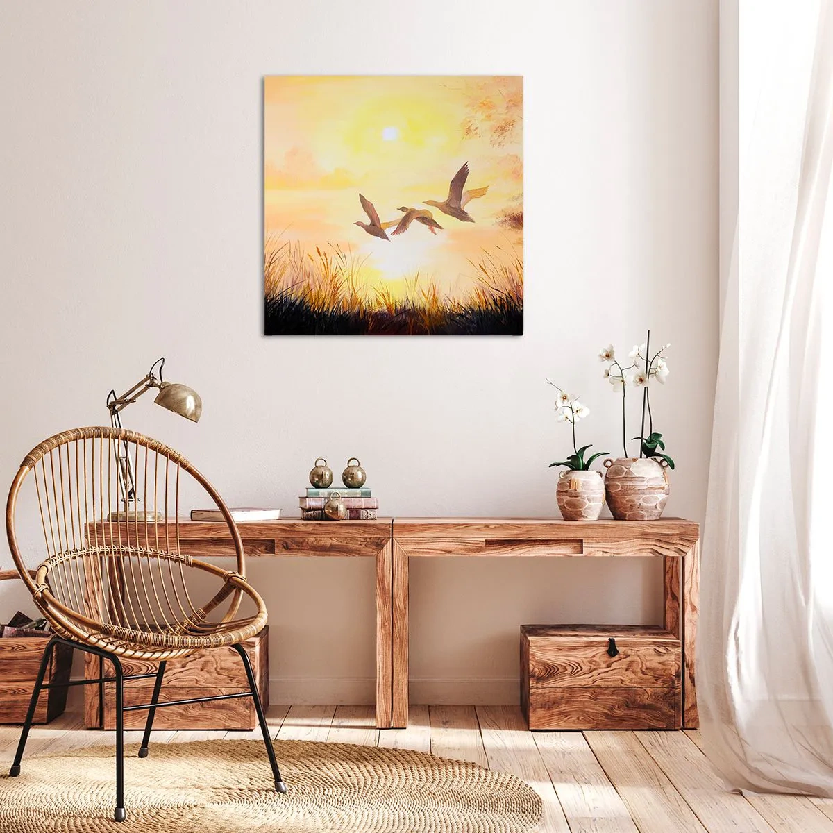 Impression sur toile - Image sur toile - Le début d'un long voyage - 40x40 cm