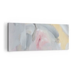 Impression sur toile - Image sur toile - Coups de pastel abstraits dans des tons de rose et de gris. - 120x50cm - Dans un monde pastel - Décoration murale moderne pour le salon et la chambre ARTTOR