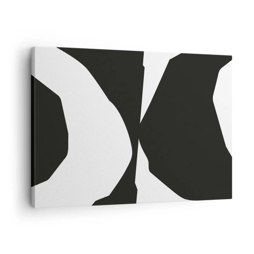 Impression sur toile - Image sur toile - Motif de contraste abstrait en noir et blanc - 70x50cm - Positif négatif - Décoration murale moderne pour le salon et la chambre ARTTOR