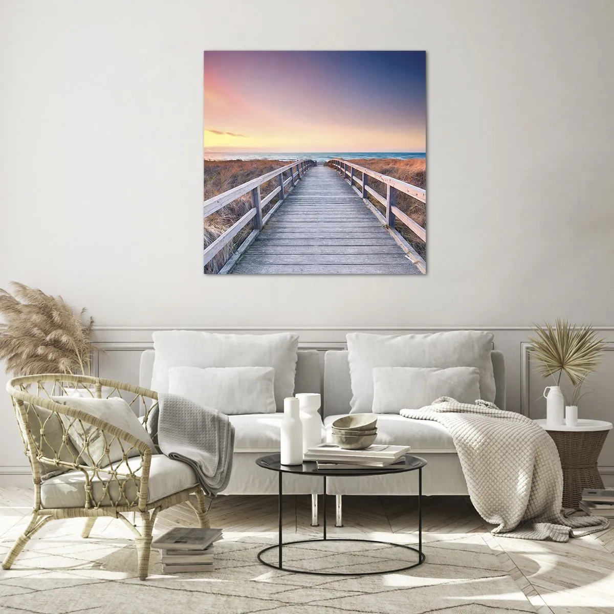 Impression sur verre - Image sur verre - Aurore baltique du soir - 60x60 cm