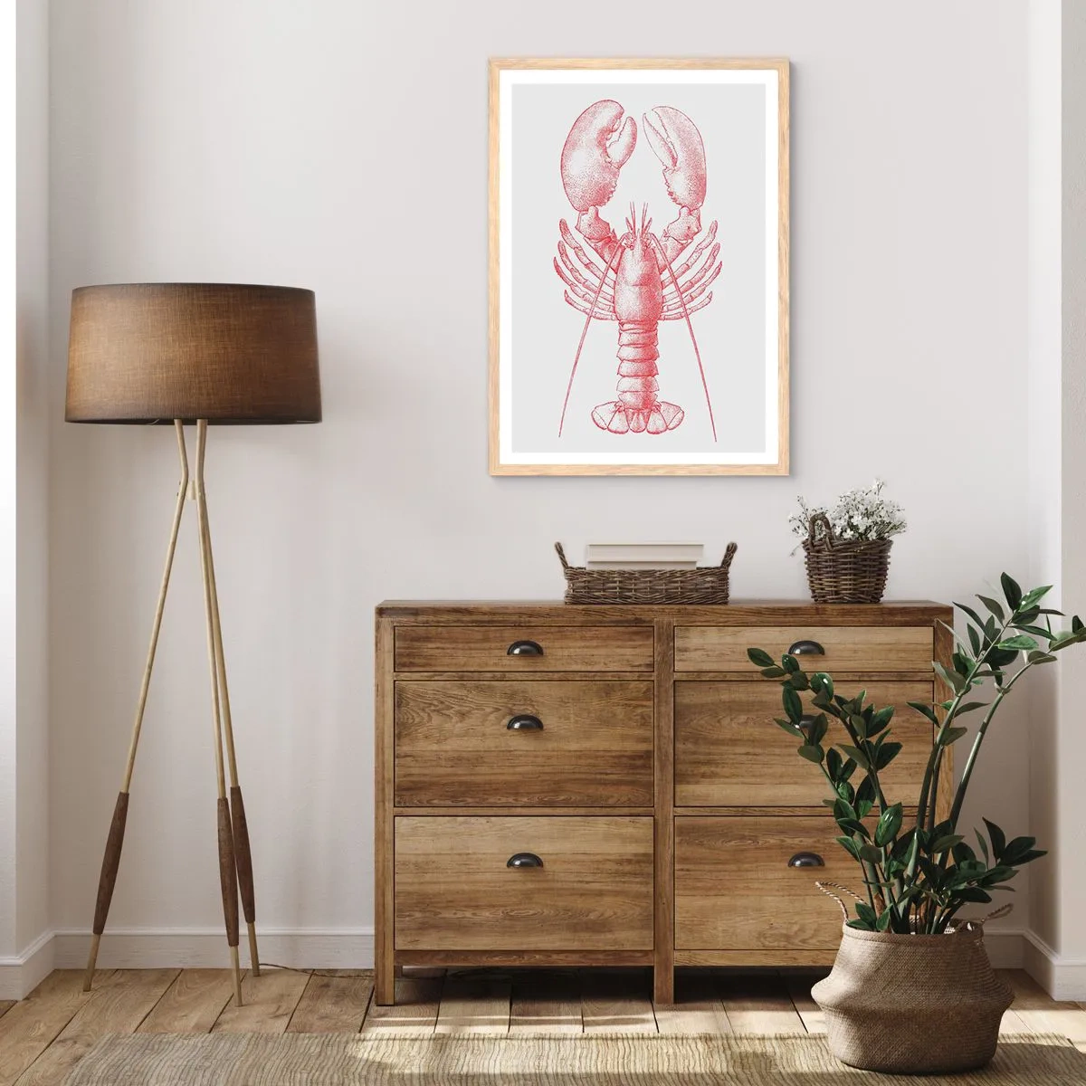 Affiche dans un chêne clair - Poster - Un homard digne d'Homère - 70x100 cm