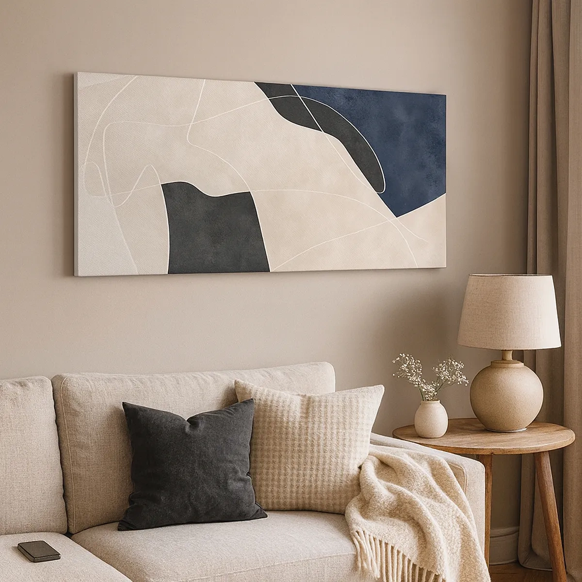 Impression sur toile - Image sur toile - Composition abstraite - contraste de couleurs - 30x30 cm