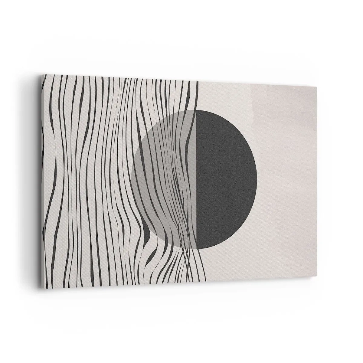 Impression sur toile - Image sur toile - Lignes abstraites et formes géométriques aux couleurs douces - 120x80cm - Demi composition - Décoration murale moderne pour le salon et la chambre ARTTOR