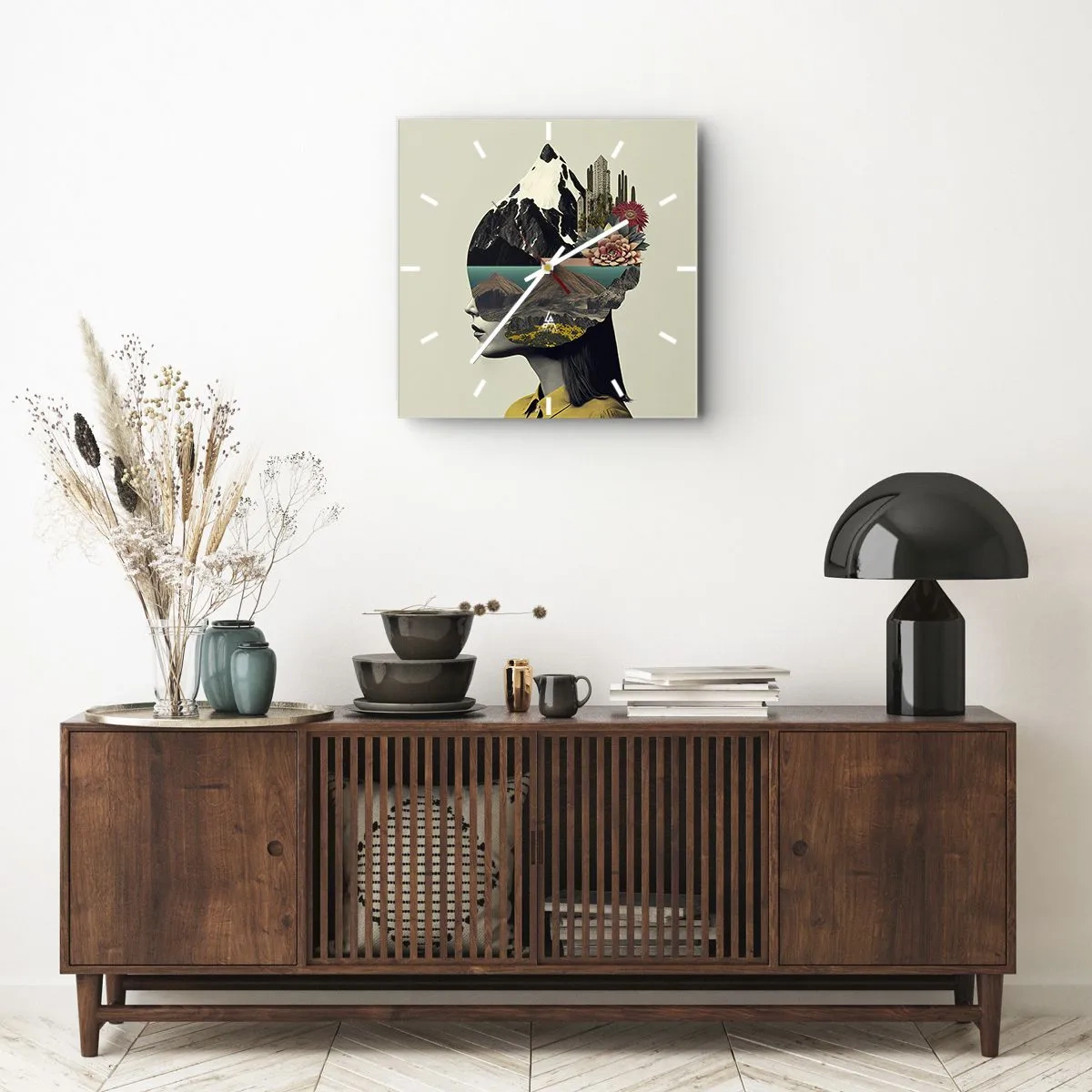 Horloge murale - Pendule murale - La femme – toujours un mystère - 40x40 cm