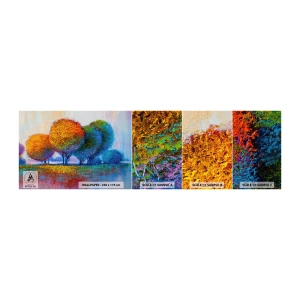 Échantillon de Papier Peint Autocollant Deluxe Sticker - Un bouquet de couleurs éclatantes - Abstraction, Paysage, Des arbres - 100x30 cm