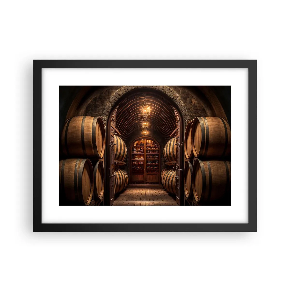 Affiche dans un cadre noir - Poster - Cave climatisée - 40x30 cm