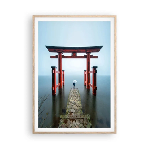 Affiche dans un chêne clair - Poster - Rêverie japonnaise - 70x100 cm