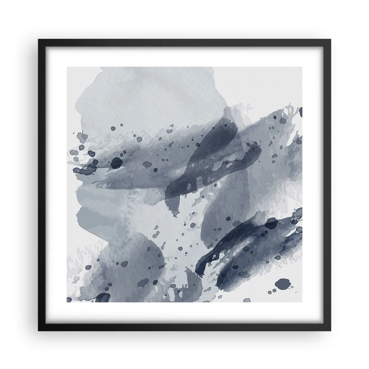 Affiche dans un cadre noir - Poster - Étude de la nature de l'eau - 50x50 cm