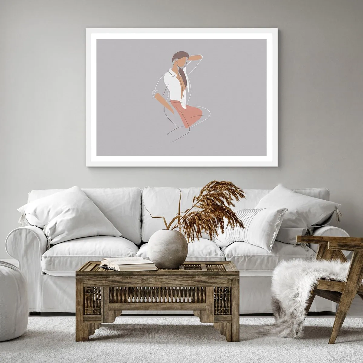 Affiche dans un cadre blanc - Poster - Contour gracieux - 60x60 cm