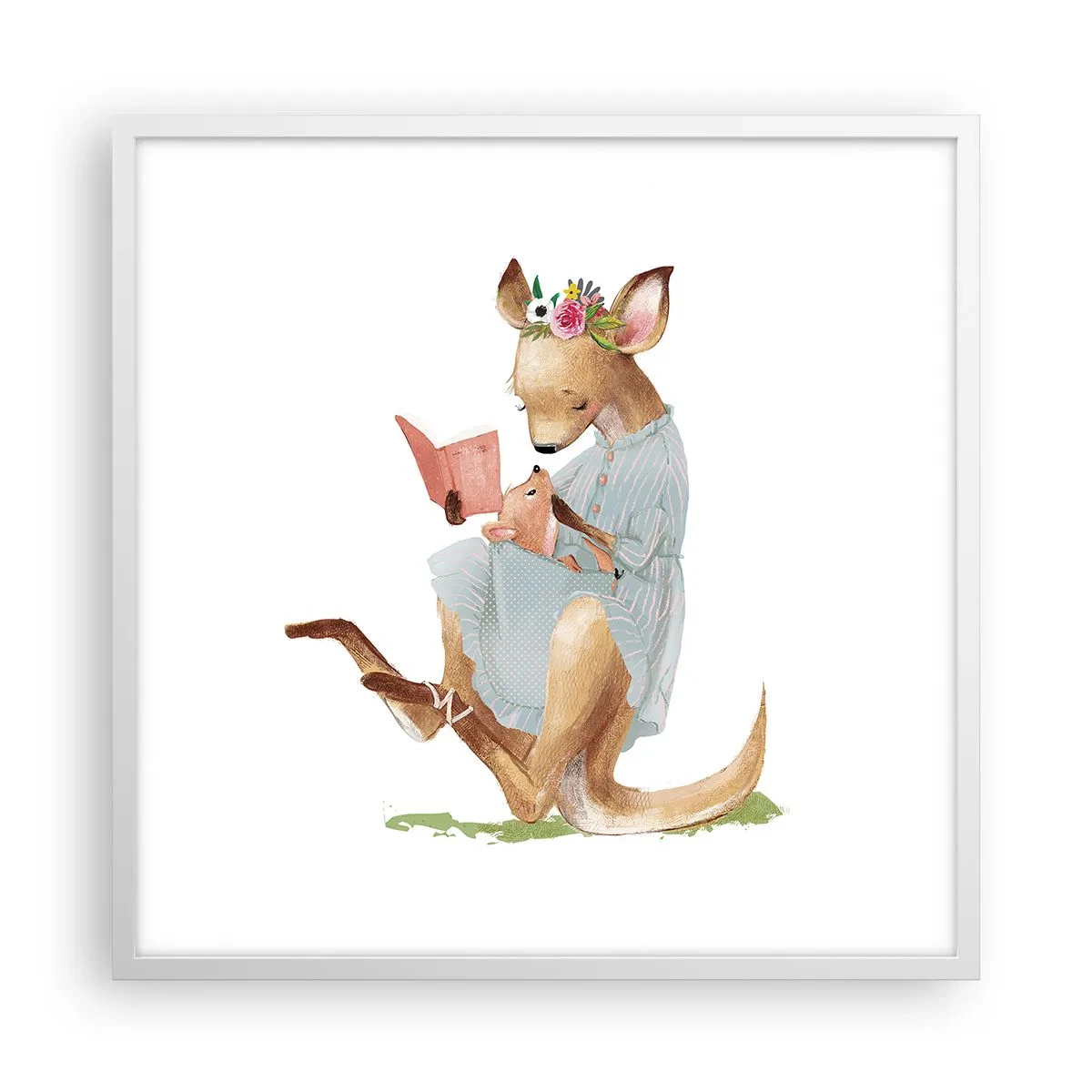Affiche dans un cadre blanc - Poster - Lis-moi maman - 60x60 cm