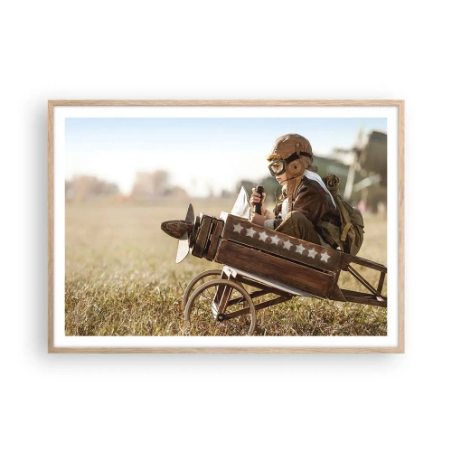 Affiche dans un chêne clair - Poster - Départ vers un rêve - 100x70 cm