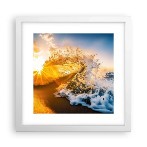 Affiche dans un cadre blanc - Poster - S'amuser dans le sable - 30x30 cm