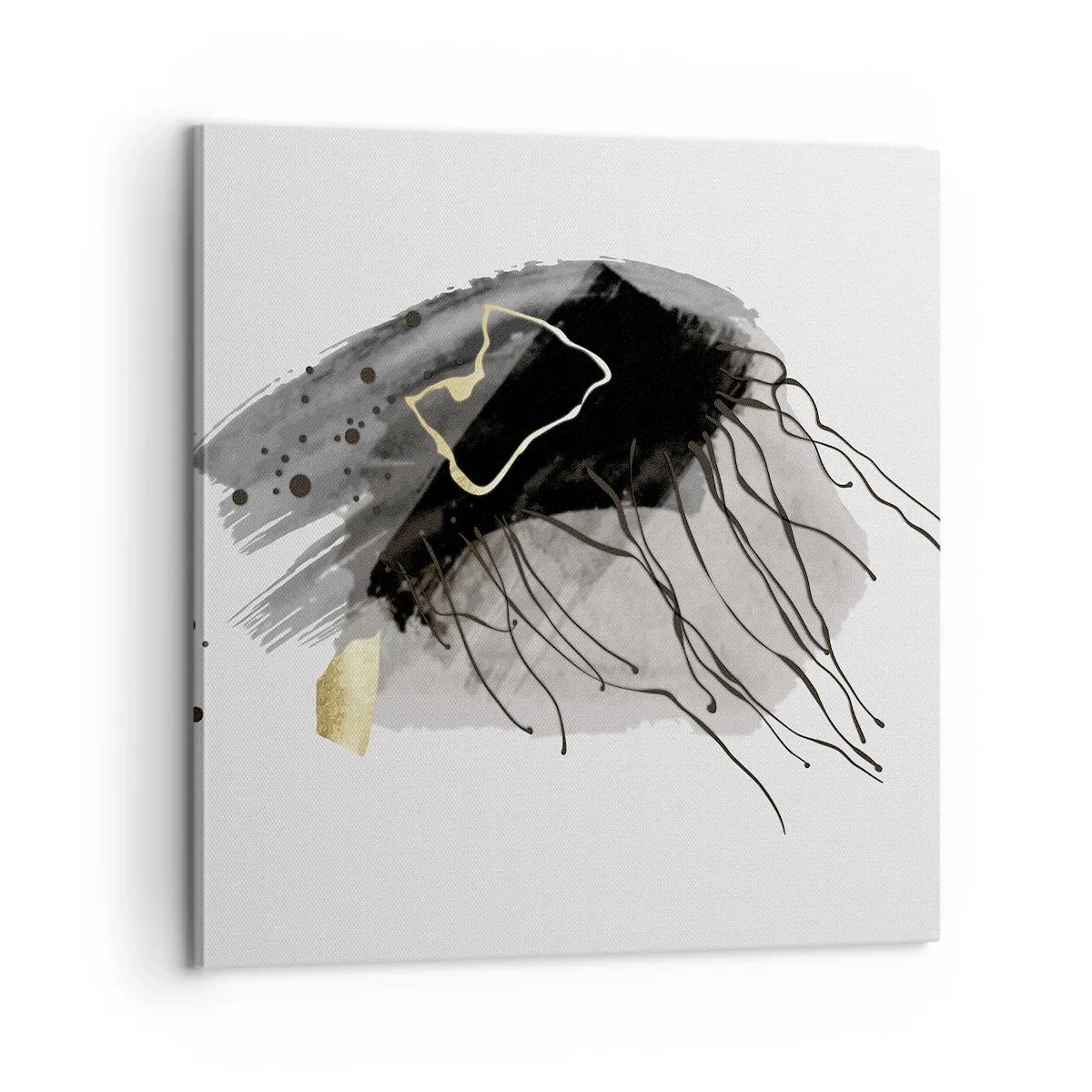 Impression sur toile - Image sur toile - En noir et en or - 60x60 cm