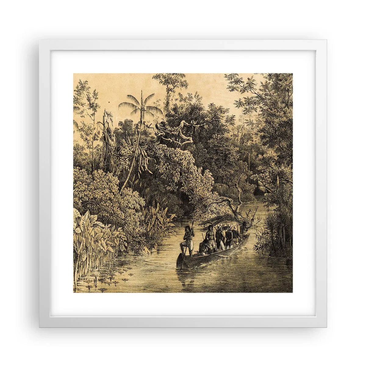Affiche dans un cadre blanc - Poster - Expédition à la source - 40x40 cm