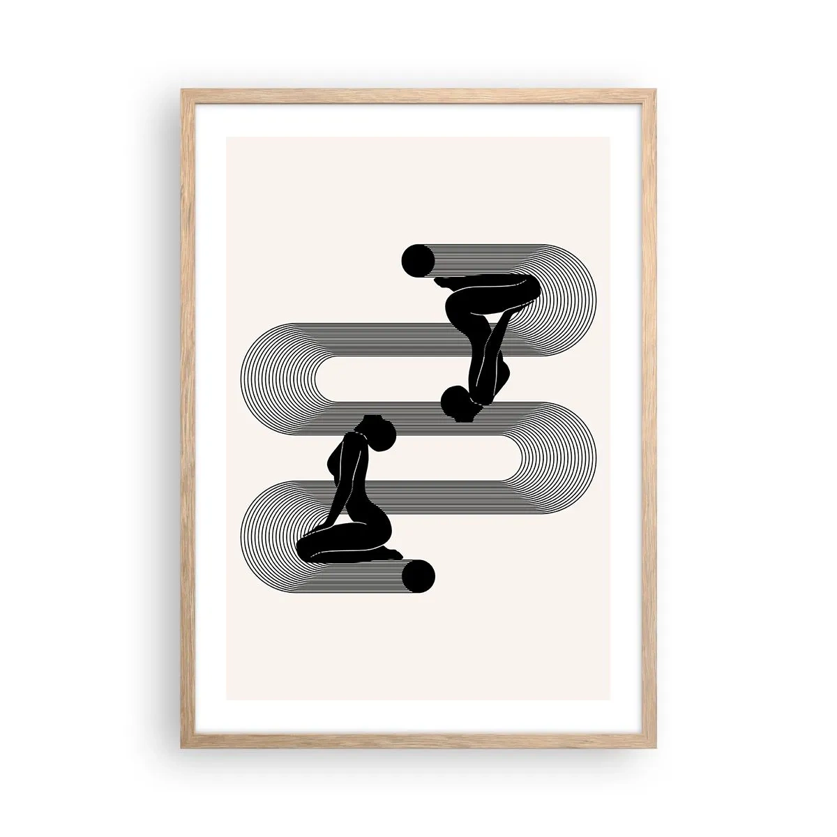Affiche dans un chêne clair - Poster - Symétrie sensuelle - 50x70 cm
