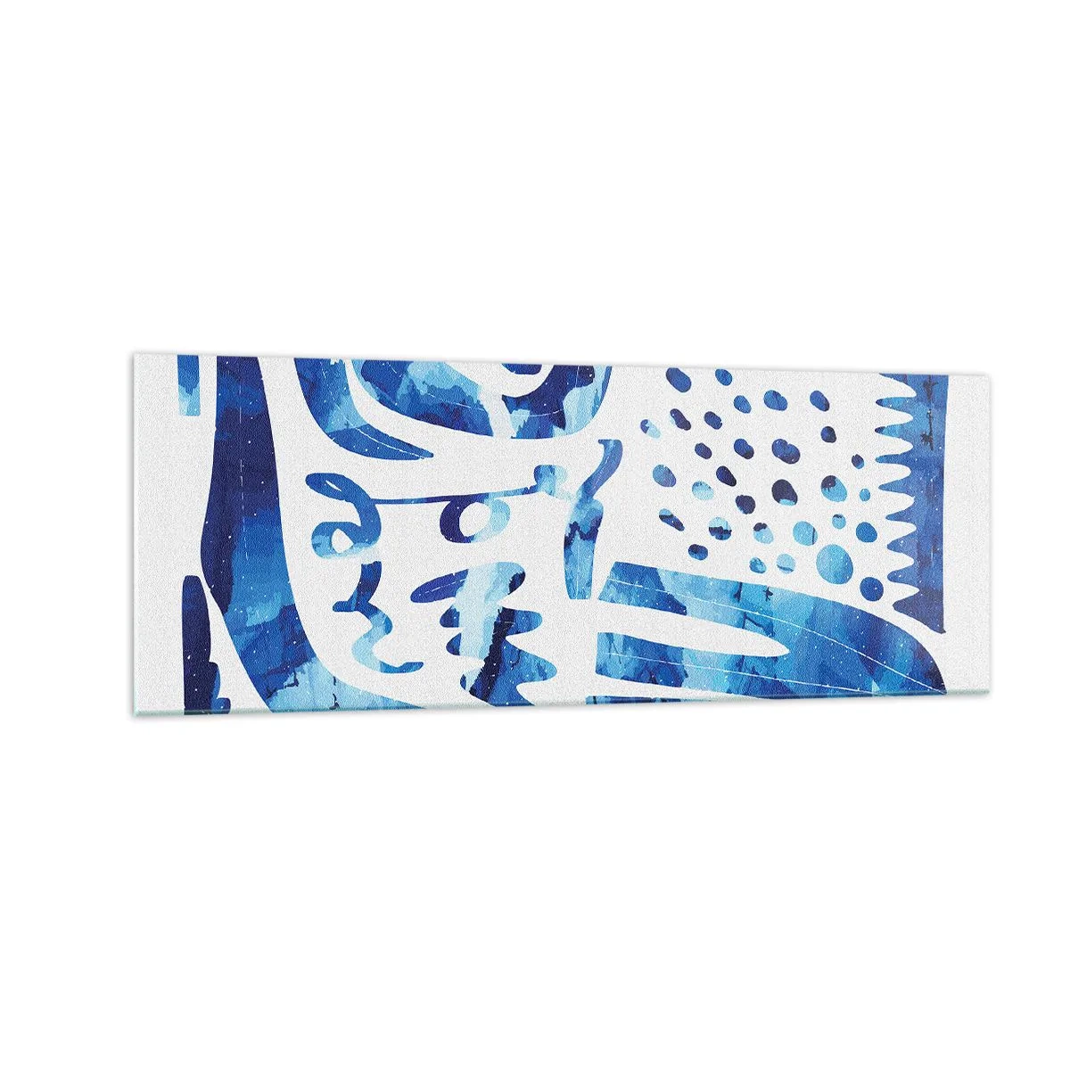 Impression sur verre - Image sur verre - Motif abstrait dans les tons de bleu - 140x50cm - Retour aux racines - Décoration murale moderne pour le salon et la chambre ARTTOR
