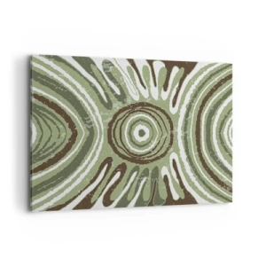 Impression sur toile - Image sur toile - Motifs abstraits dans les tons de vert et de marron - 100x70cm - Une explosion d'émotions - Décoration murale moderne pour le salon et la chambre ARTTOR