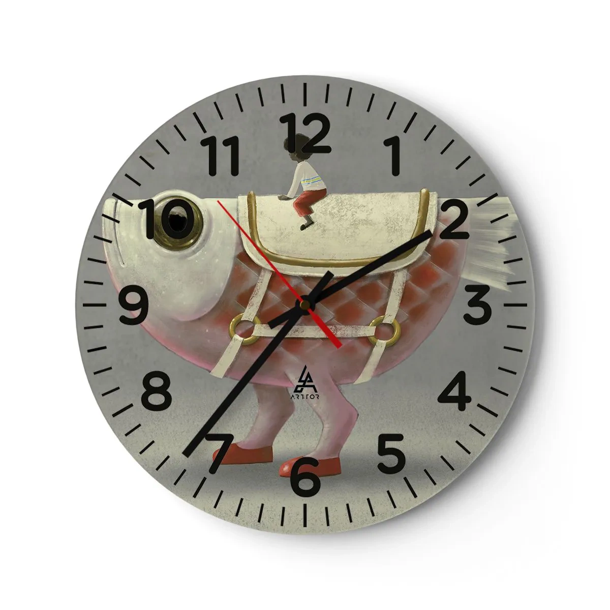 Horloge murale - Pendule murale - Le cavalier poisson - 40x40 cm