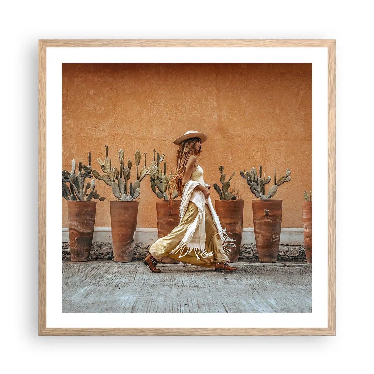 Affiche dans un chêne clair - Poster - Style hippie - 60x60 cm