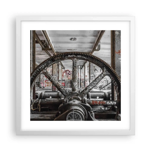 Affiche dans un cadre blanc - Poster - Vie secrète d'une usine - 40x40 cm