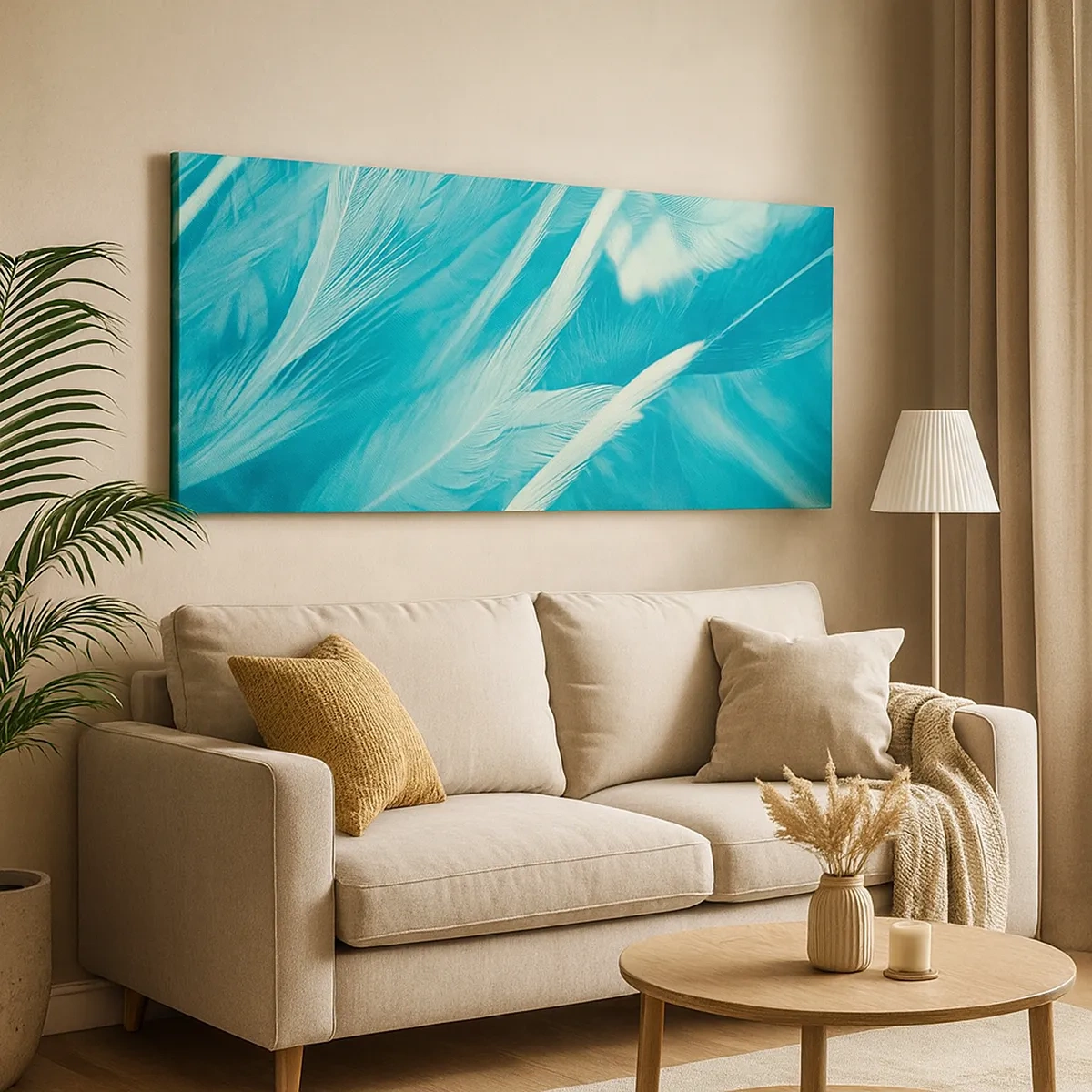 Impression sur toile - Image sur toile - Se noyer dans les plumes - 30x30 cm