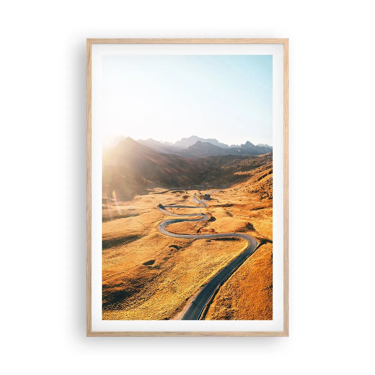 Affiche dans un chêne clair - Poster - Dans une vallée dorée - 61x91 cm