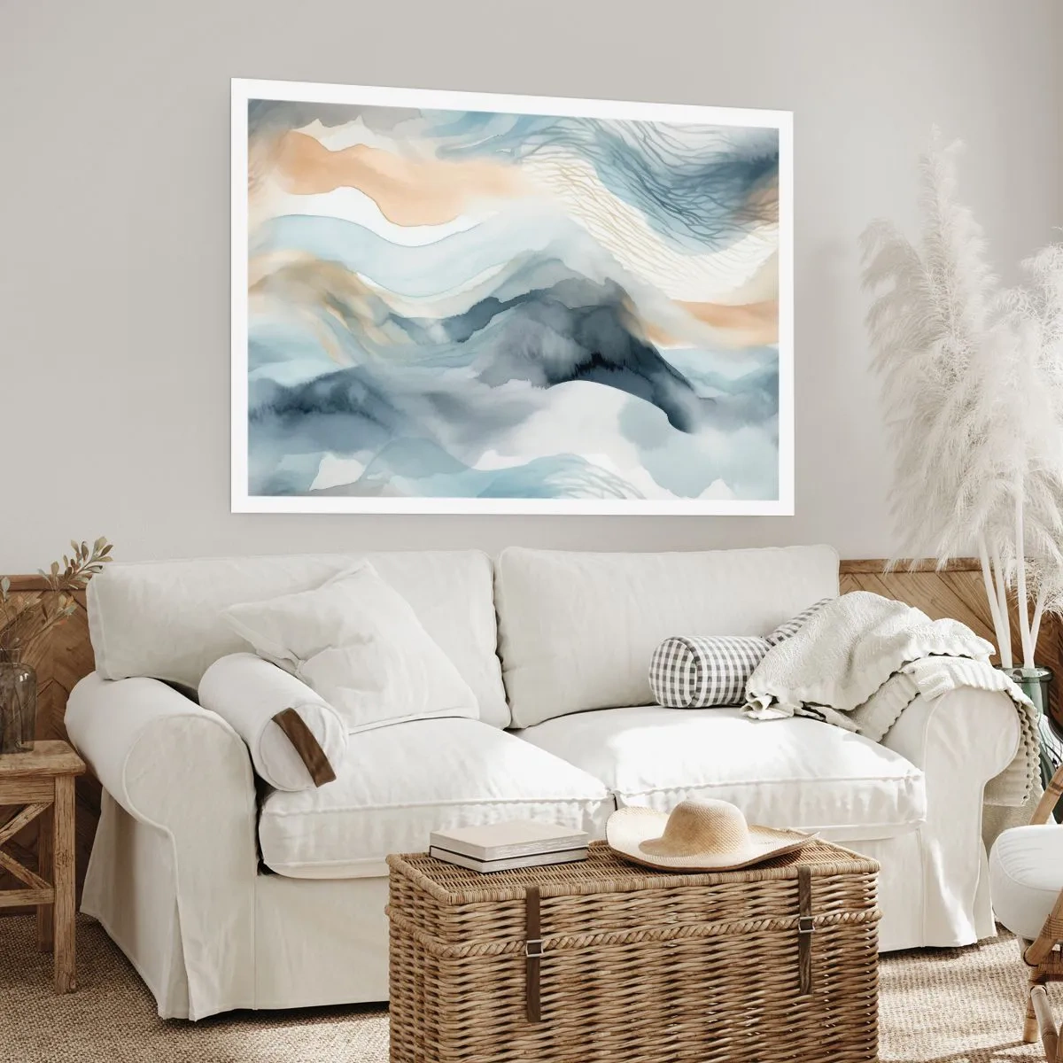 Affiche - Poster - Abstraction enneigée et brumeuse - 91x61 cm
