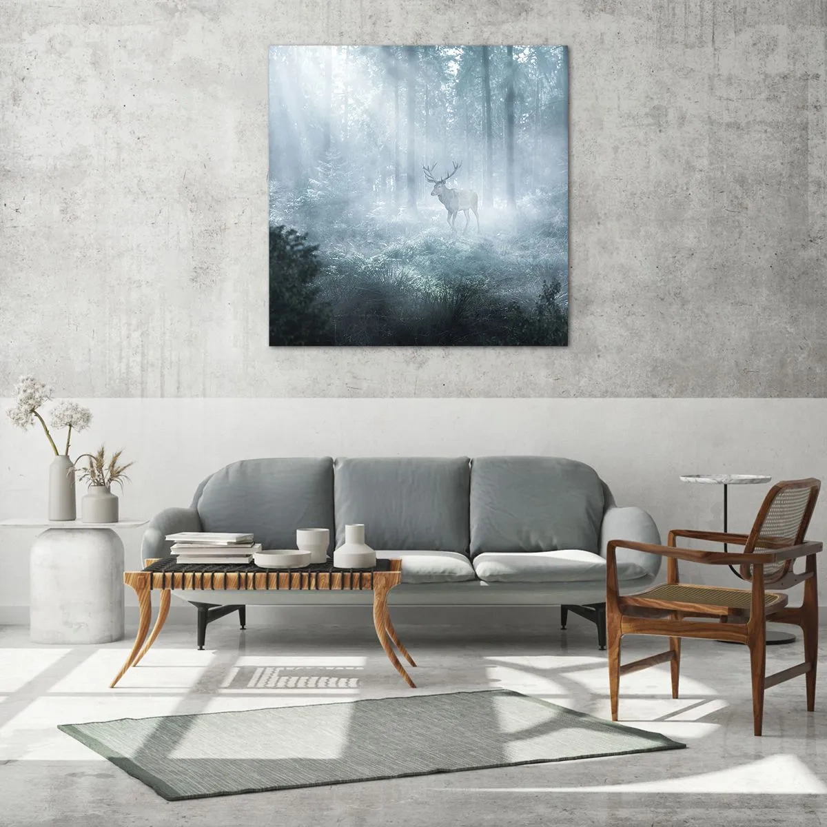 Impression sur verre - Image sur verre - Visite matinale du domaine - 50x50 cm