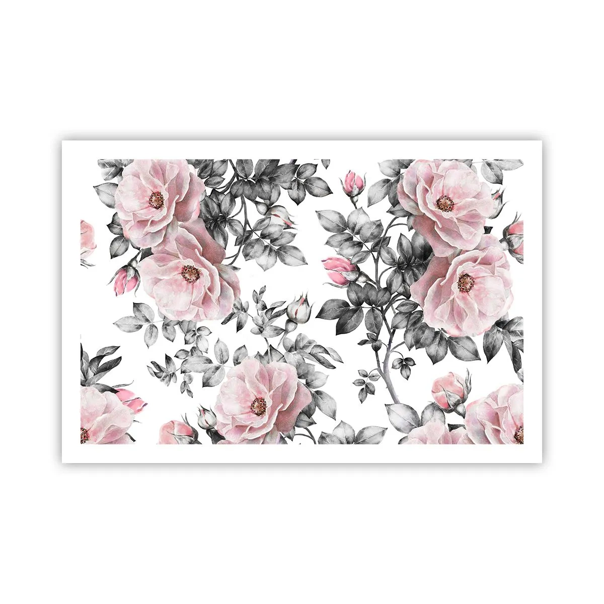 Affiche - Poster - Se perdre dans les fleurs des roses - 91x61 cm