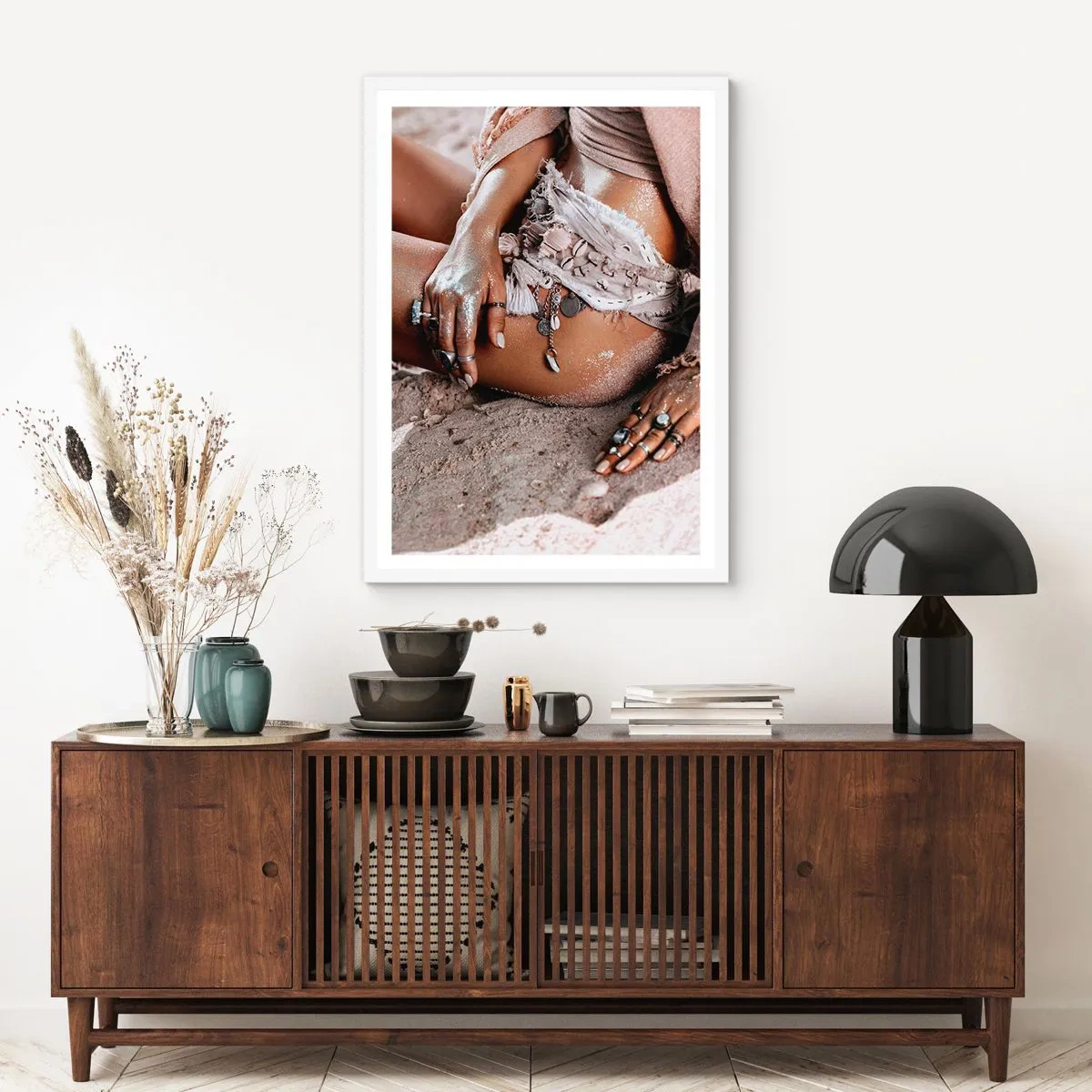 Affiche dans un cadre blanc - Poster - Rejeté par la vague? - 70x100 cm