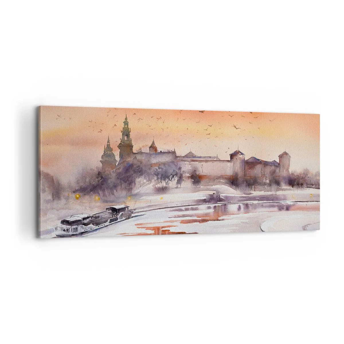 Impression sur toile - Image sur toile - Coucher de soleil royal - 100x40 cm