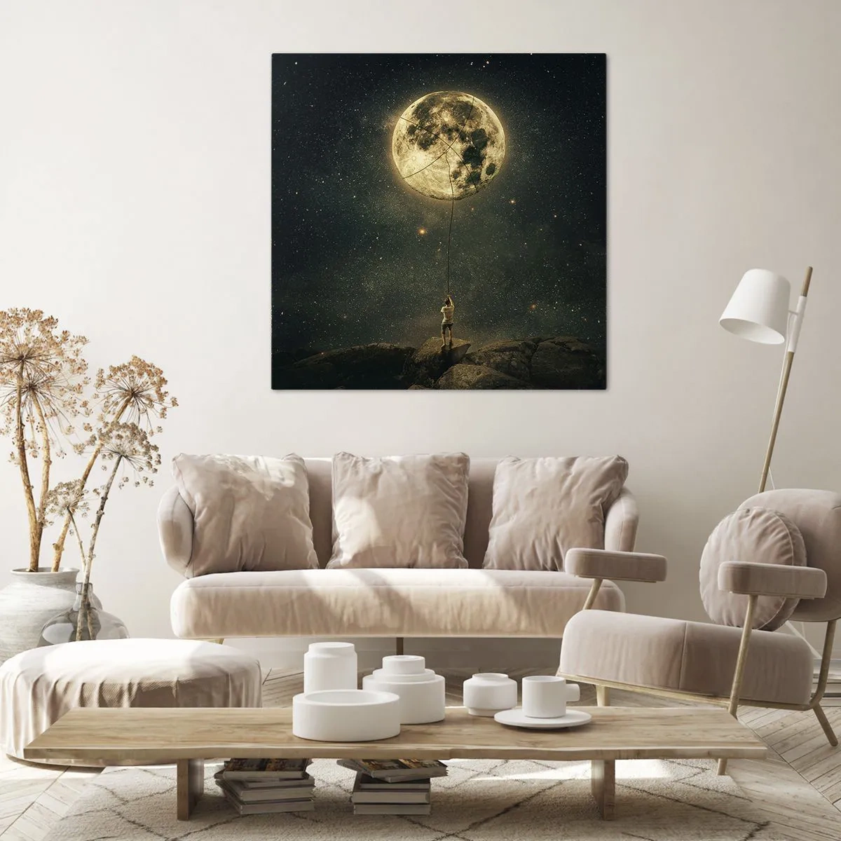 Impression sur toile - Image sur toile - Celui qui a volé la lune - 70x70 cm