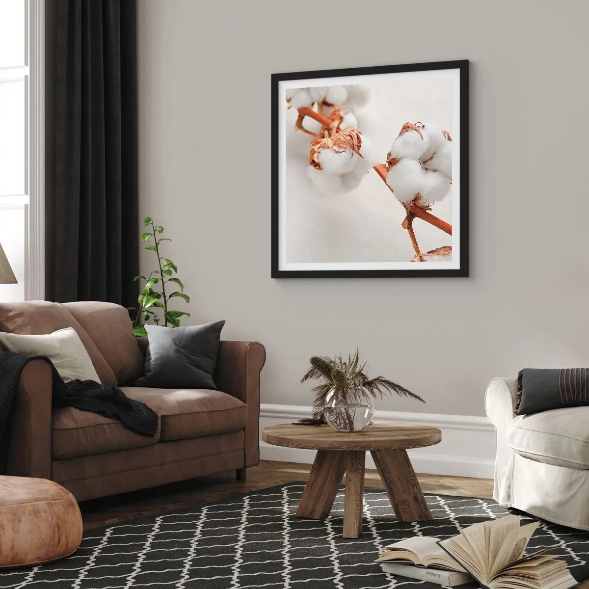 Affiche dans un cadre noir - Poster - Seulement caliner - 50x50 cm