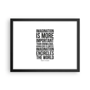 Affiche dans un cadre noir - Poster - Einstein sur le pouvoir de l'imagination - 40x30 cm