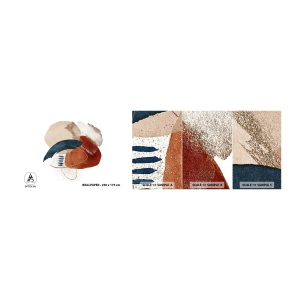 Échantillon De Papier Peint Standard Eco - Composition ovale - Abstraction, Morceau, Modèle moderne - 100x30 cm