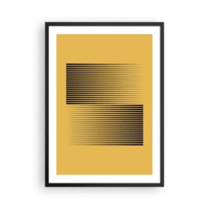 Affiche dans un cadre noir - Poster - Une composition minimaliste de lignes sur un fond moutarde. - 50x70cm - Cadre opposé - Décoration murale moderne pour le salon et la chambre ARTTOR