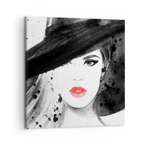 Impression sur toile - Image sur toile - Dame en noir - 50x50 cm