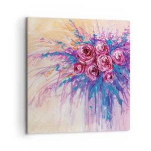 Impression sur toile - Image sur toile - Fontaine aux roses - 50x50 cm