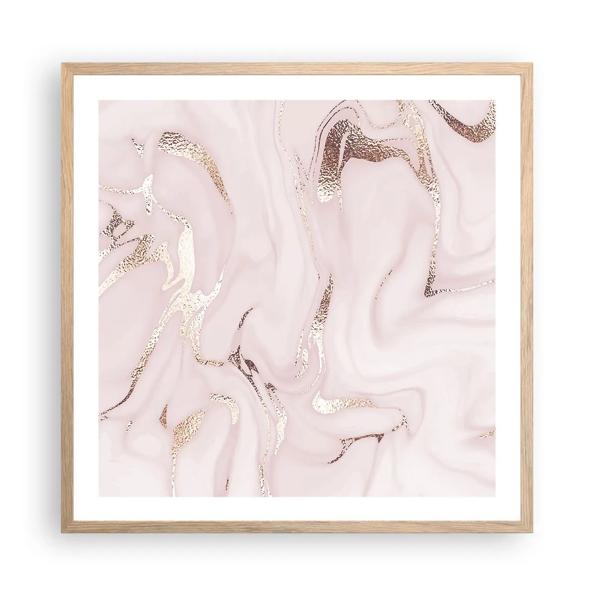 Affiche dans un chêne clair - Poster - Dans un châle rose - 60x60 cm