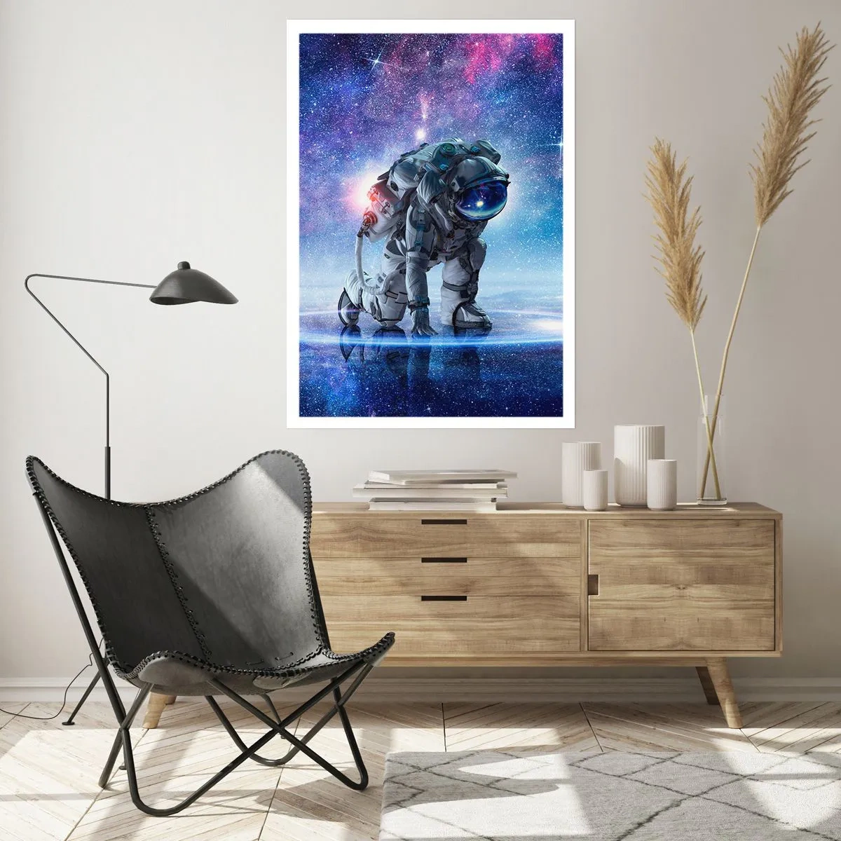 Affiche - Poster - Astronaute sur fond d'espace - 50x70cm - Le ciel étoilé au dessus de moi - Décoration murale moderne pour le salon et la chambre ARTTOR