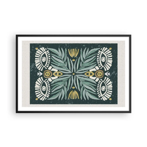 Affiche dans un cadre noir - Poster - Comme une découpe folklorique - 91x61 cm